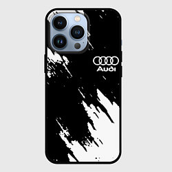 Чехол для iPhone 13 Pro Audi краски белые, цвет: 3D-черный