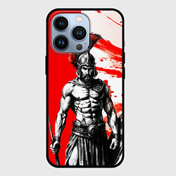 Чехол iPhone 13 Pro Гладиатор Спартак красно белые
