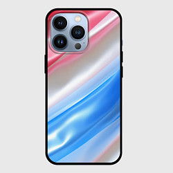 Чехол iPhone 13 Pro Белые синие красные светлые полосы абстракции