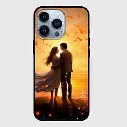Чехол для iPhone 13 Pro Влюбленная пара на закате, цвет: 3D-черный