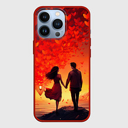 Чехол для iPhone 13 Pro Влюбленная пара в день святого Валентина, цвет: 3D-красный