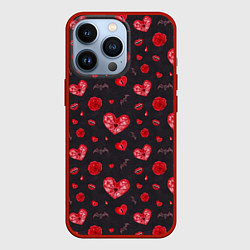 Чехол iPhone 13 Pro Готичные сердечки