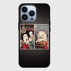 Чехол iPhone 13 Pro Кот - мем в японской стилистике