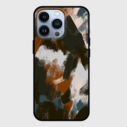 Чехол для iPhone 13 Pro Цветные мазки - паттерн, цвет: 3D-черный