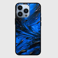 Чехол iPhone 13 Pro Чёрная и синяя субстанция