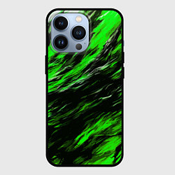 Чехол iPhone 13 Pro Чёрная и зелёная буря