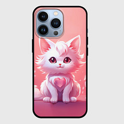 Чехол для iPhone 13 Pro Влюбленная белая кошечка, цвет: 3D-черный