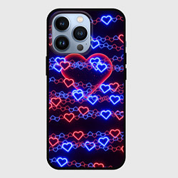 Чехол для iPhone 13 Pro Оковы-сердца, красная половинка, цвет: 3D-черный