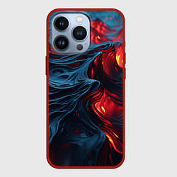 Чехол для iPhone 13 Pro Яркая волнистая абстракция, цвет: 3D-красный