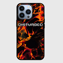 Чехол для iPhone 13 Pro Disturbed red lava, цвет: 3D-черный