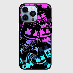 Чехол iPhone 13 Pro Marshmello neon pattern