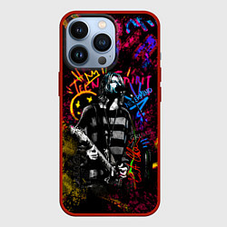 Чехол для iPhone 13 Pro Nirvana краски звука, цвет: 3D-красный