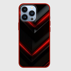 Чехол для iPhone 13 Pro Черный абстрактный фон темный стиль, цвет: 3D-красный