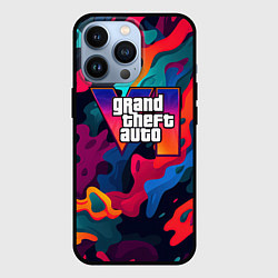 Чехол iPhone 13 Pro Gta лого камуфляж кислотные кляксы