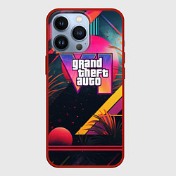 Чехол для iPhone 13 Pro GTA 6 logo абстракция яркая, цвет: 3D-красный