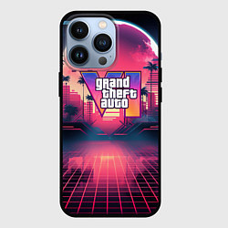 Чехол iPhone 13 Pro GTA 6 logo retro night