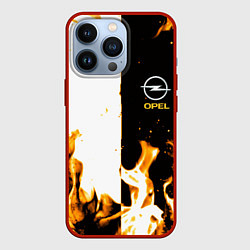 Чехол для iPhone 13 Pro Opel огонь текстура, цвет: 3D-красный