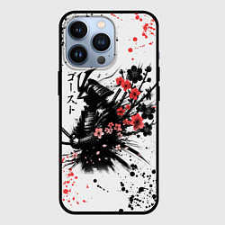 Чехол iPhone 13 Pro Ghost of Tsushima - sakura samurai ghost