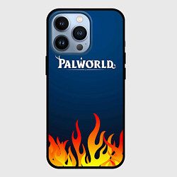 Чехол iPhone 13 Pro Palworld logo fire