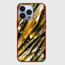 Чехол iPhone 13 Pro Драгоценные кристаллы жёлтые