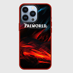 Чехол для iPhone 13 Pro Palworld логотип абстракт на темном фоне, цвет: 3D-красный