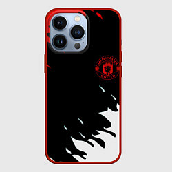 Чехол для iPhone 13 Pro Manchester United flame fc, цвет: 3D-красный