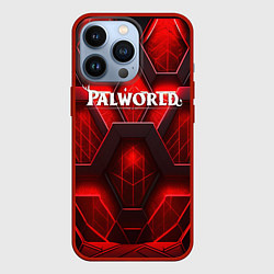 Чехол для iPhone 13 Pro Palworld логотип красная объемная абстракция, цвет: 3D-красный