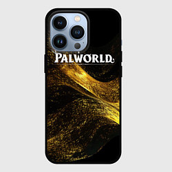 Чехол iPhone 13 Pro Palworld логотип золотая пыльца
