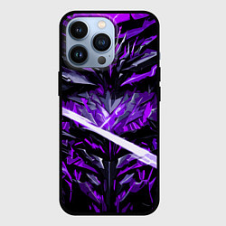 Чехол iPhone 13 Pro Фиолетовый камень на чёрном фоне