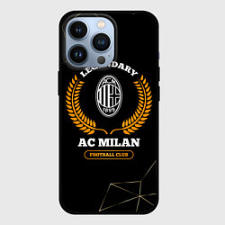 Чехол iPhone 13 Pro Лого AC Milan и надпись legendary football club на