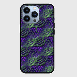 Чехол iPhone 13 Pro Фиолетово-зеленые ромбики
