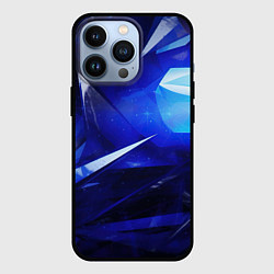 Чехол iPhone 13 Pro Black and blue abstract background sport style