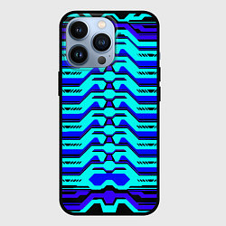 Чехол для iPhone 13 Pro Голубая киберпанк броня, цвет: 3D-черный
