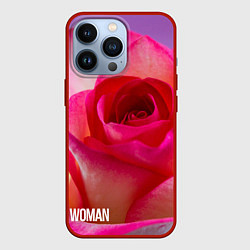 Чехол для iPhone 13 Pro Розовая роза - woman, цвет: 3D-красный