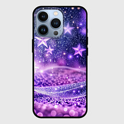 Чехол iPhone 13 Pro Абстрактные звезды в фиолетовых искрах