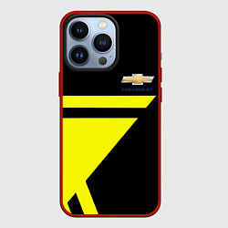 Чехол для iPhone 13 Pro Chevrolet yellow star, цвет: 3D-красный