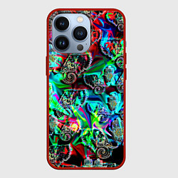 Чехол iPhone 13 Pro Слоники в орнаменте