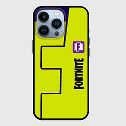 Чехол iPhone 13 Pro Fortnite logo yellow game