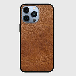 Чехол для iPhone 13 Pro Коричневая кожа, цвет: 3D-черный