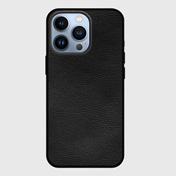 Чехол iPhone 13 Pro Чёрная мятая кожа