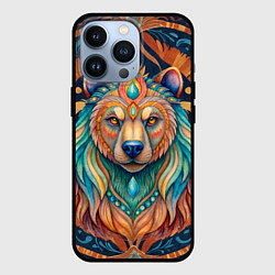 Чехол для iPhone 13 Pro Медведь шаман тотемное животное, цвет: 3D-черный