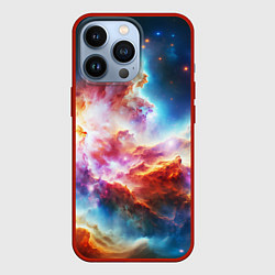 Чехол для iPhone 13 Pro The cosmic nebula, цвет: 3D-красный