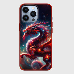 Чехол iPhone 13 Pro Красный космический дракон