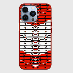 Чехол iPhone 13 Pro Красно-белая техно броня