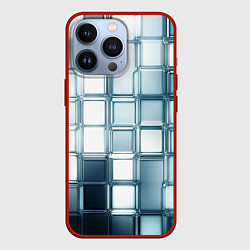 Чехол iPhone 13 Pro Зеркальная мозаика голубое стекло