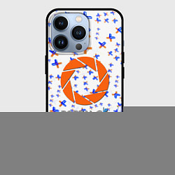 Чехол iPhone 13 Pro Portal logo pattern steel