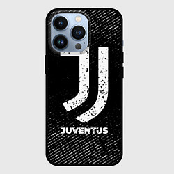 Чехол iPhone 13 Pro Juventus с потертостями на темном фоне