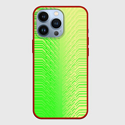 Чехол iPhone 13 Pro Зелёные градиентные линии