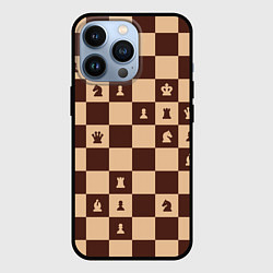 Чехол для iPhone 13 Pro Коричневая шахматная доска, цвет: 3D-черный