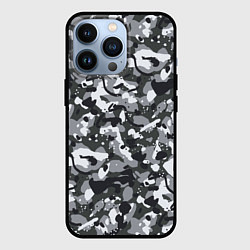 Чехол iPhone 13 Pro Серый пиксельный камуфляж